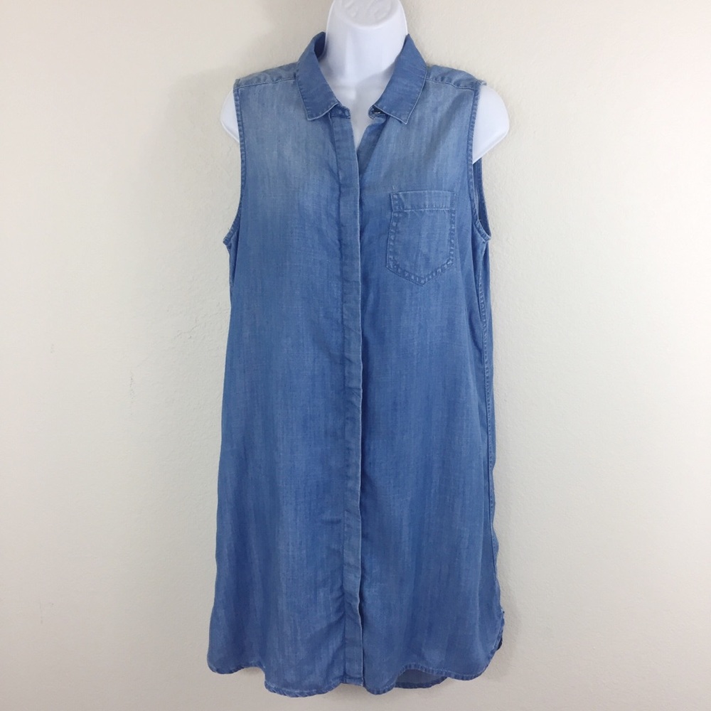 Beach lunch lounge Chambray Dress Size M